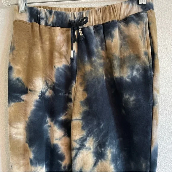 BLANKNYC Hand Dyed Bleached Pull-on Joggers Tan & Navy Sz Medium - Picture 2 of 14